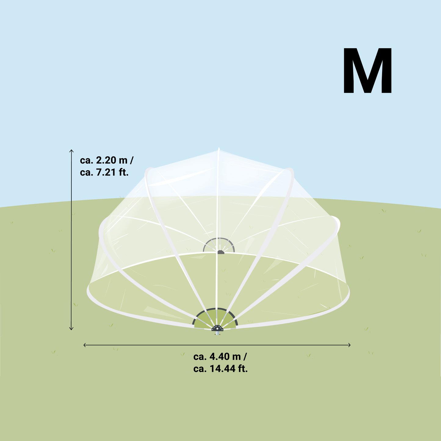 SunnyTent Round Pool Dome Cover (Size M – ø 14.4 ft.)