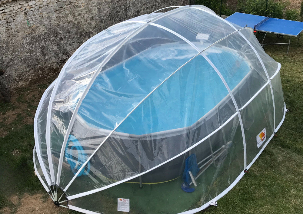 SunnyTent Dôme Piscine Oval taille M 6.50×4.40m