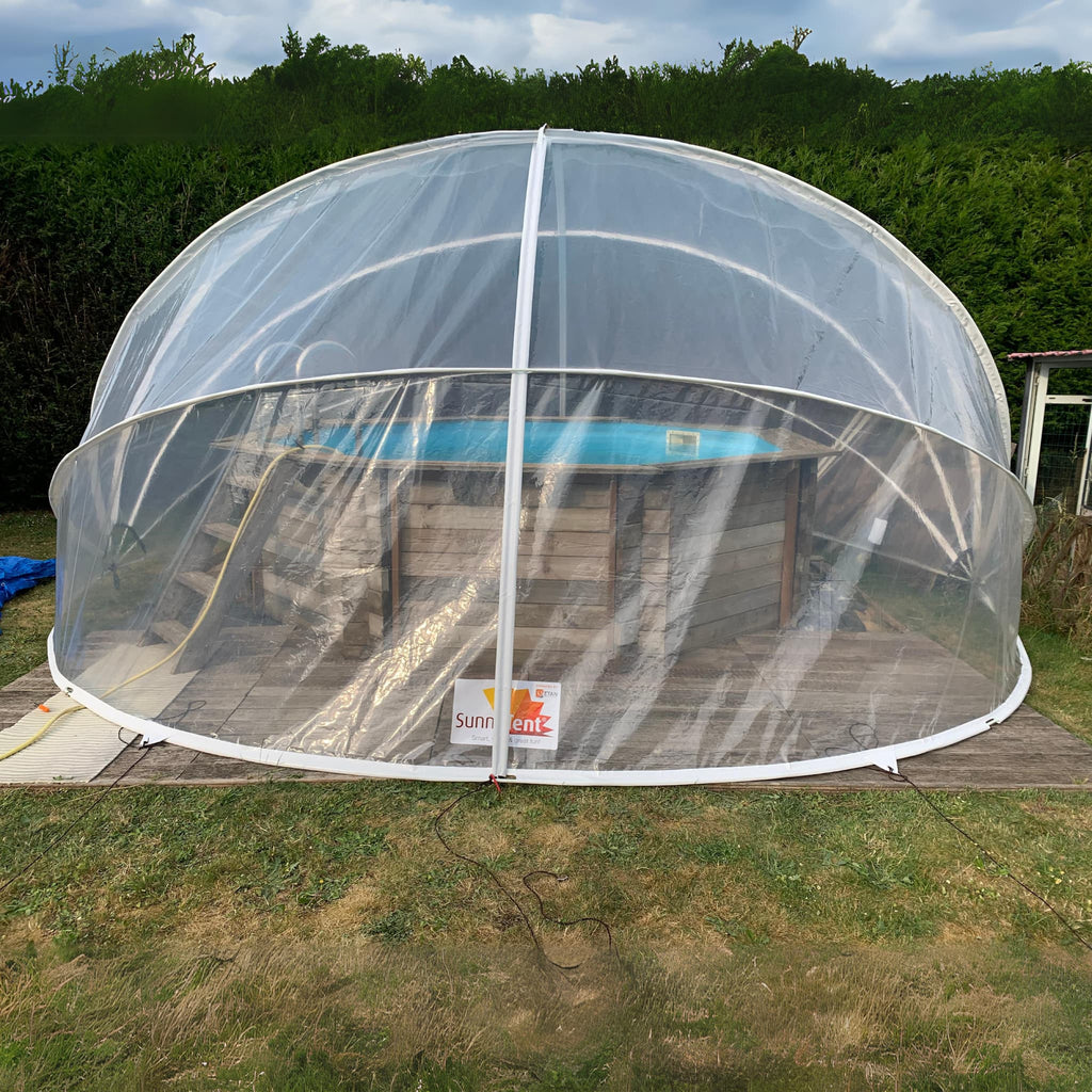 Enjoying your hot tub sheltered from the wind