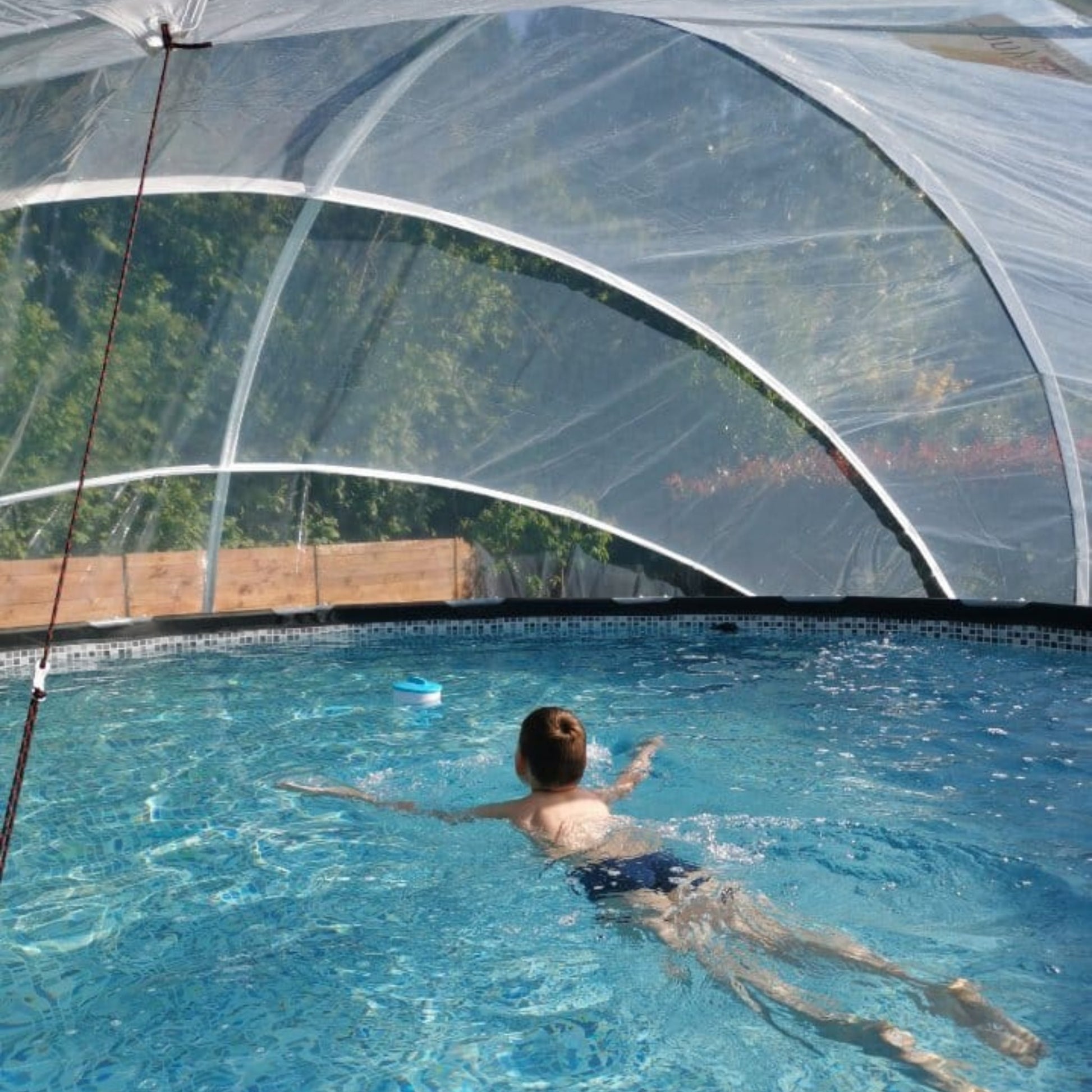 swimming tent SunnyTent Round Pool Dome Cover (Size XL – ø 21 ft.)