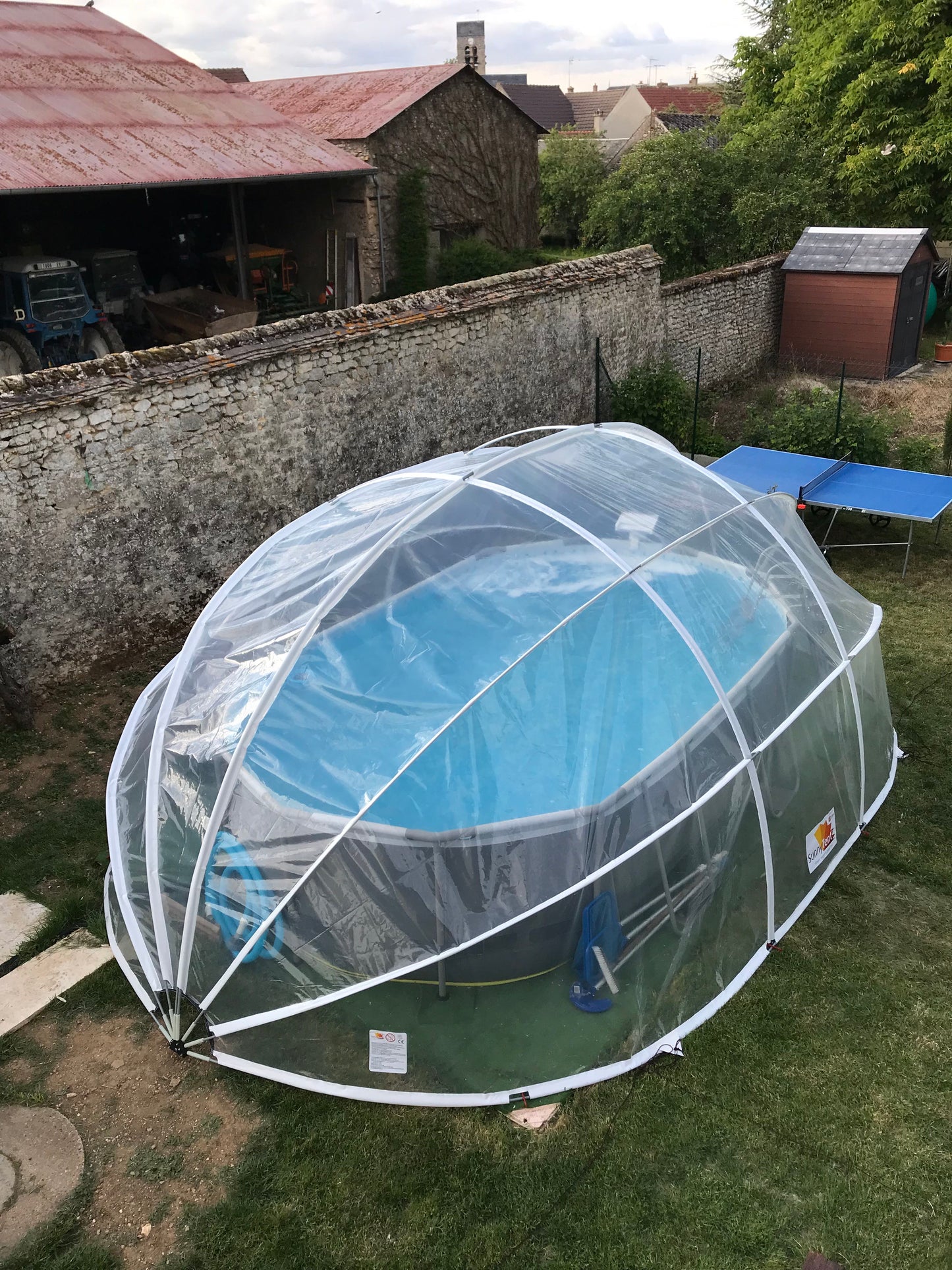 SunnyTent Dôme Piscine Oval taille L 7.50×5.40m