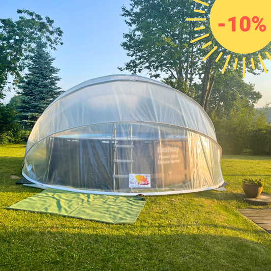 SunnyTent XL - on a grassy area.