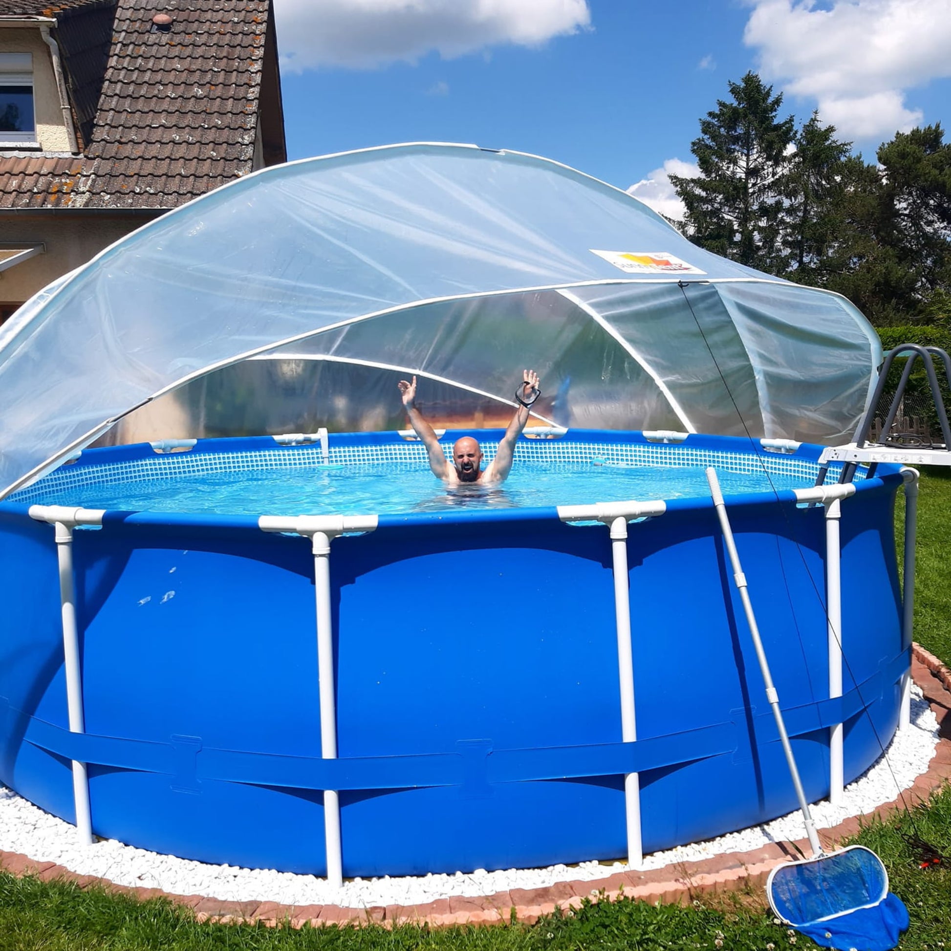 sunny tent pool dome SunnyTent Round Pool Dome Cover (Size XL – ø 21 ft.)