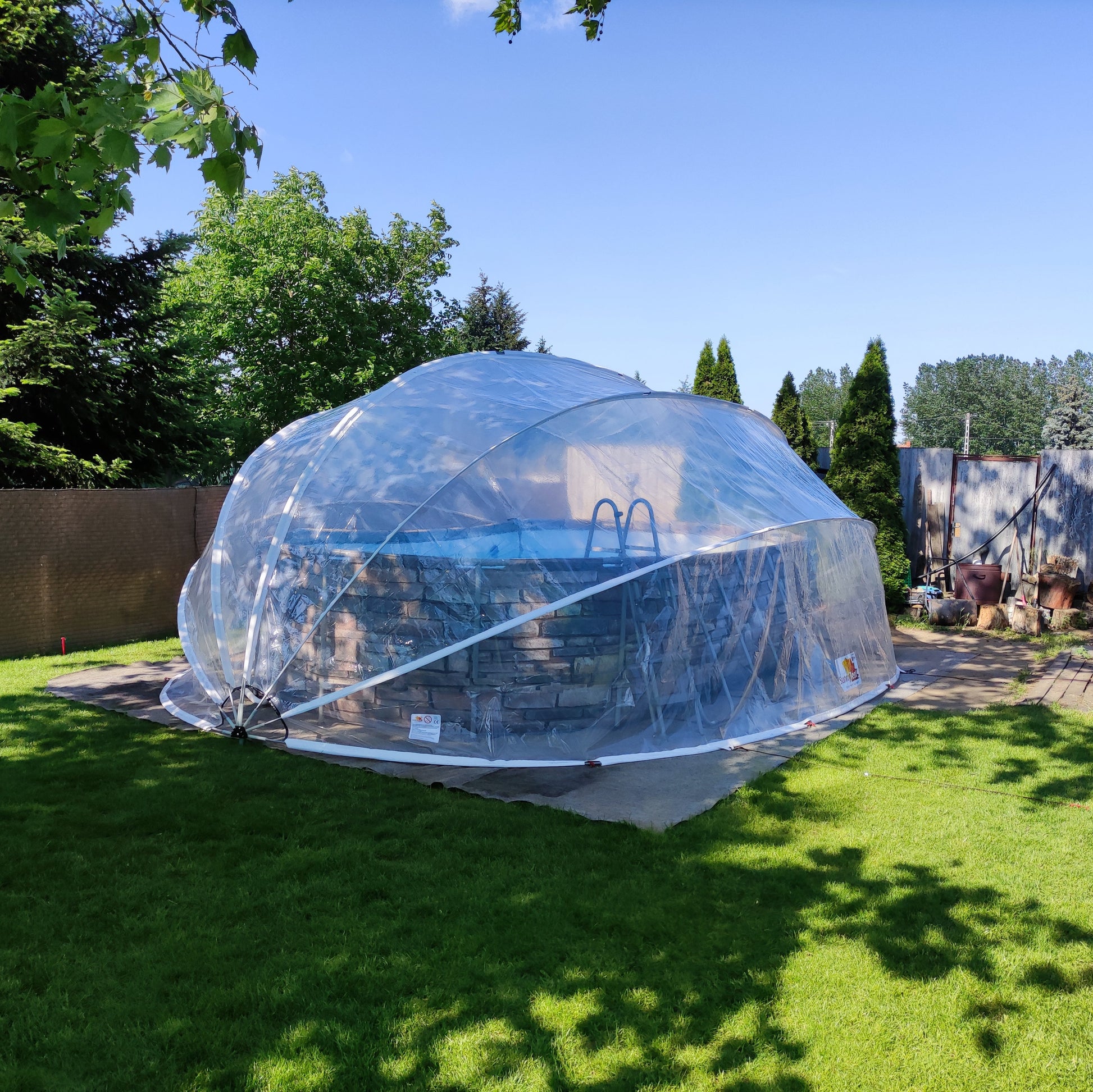 glasfaserstäbe zelt SunnyTent Poolüberdachung Oval Größe M 6.50×4.40m