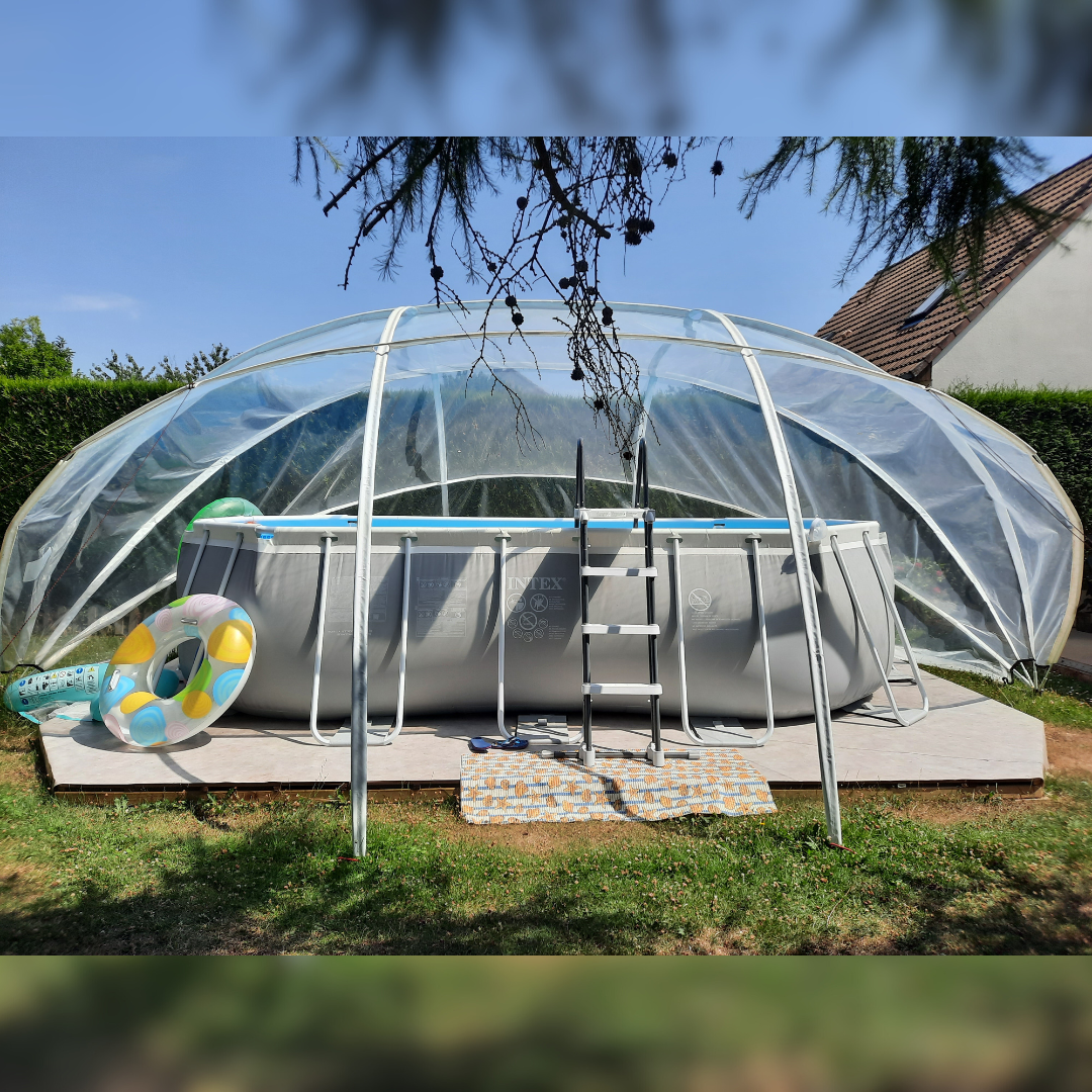SunnyTent Zwembadtent Ovaal maat L 7.50×5.40m